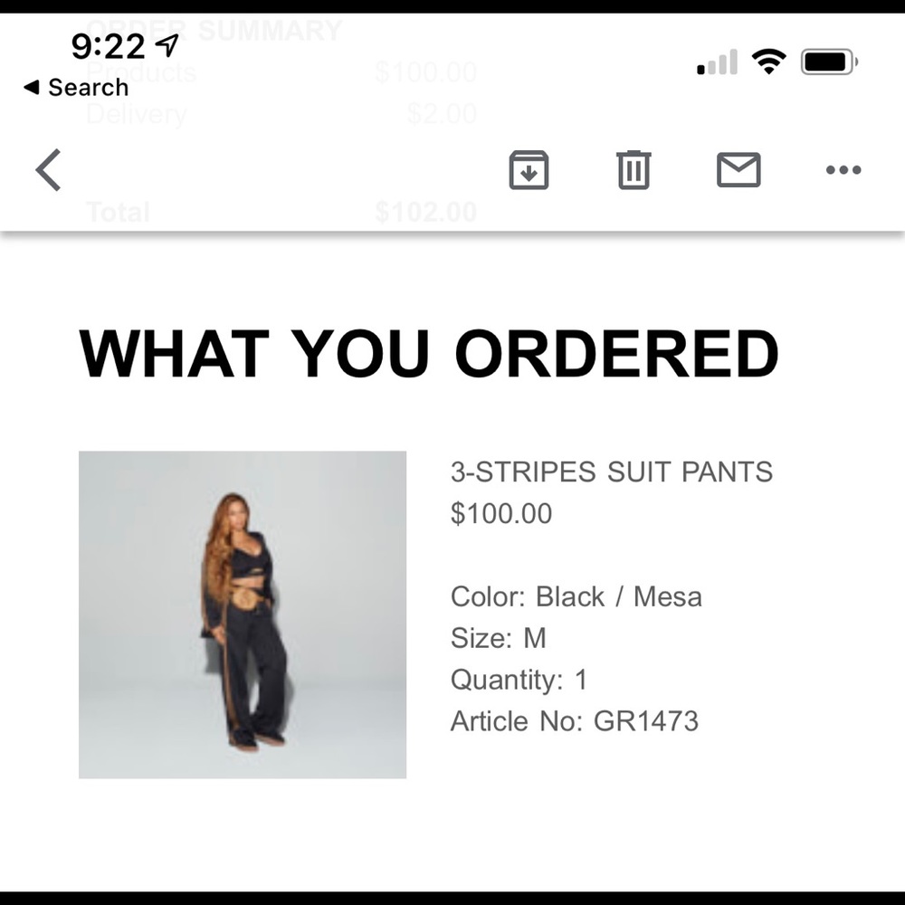 IVY PARK DRIP 2.2 BLACK/MESA SUIT PANTS
